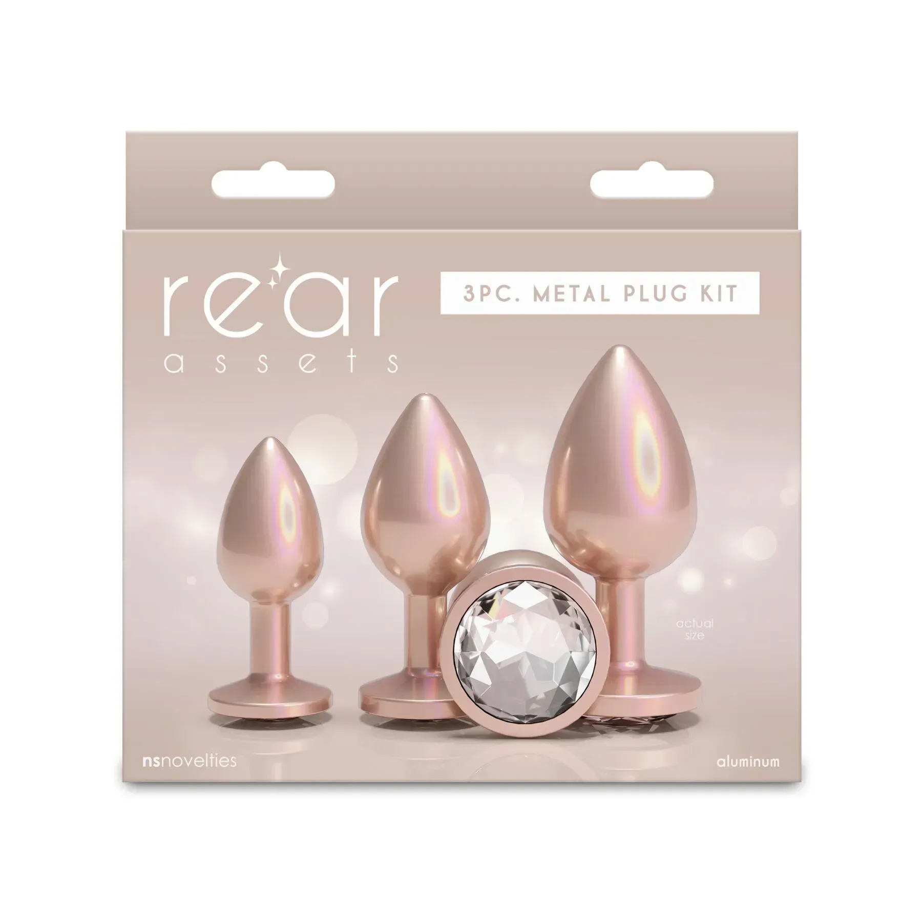 фото Набір анальних пробок NS Novelties Rear Assets - Trainer Kit - Iridescent Champagne