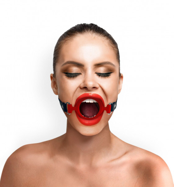 Кляп силіконове кільце натуральна шкіра, Gag ring 