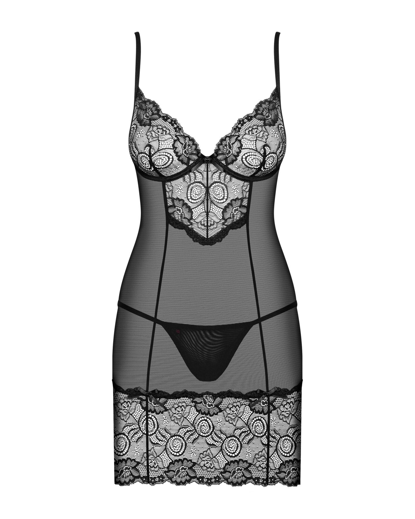 фото Сорочка Obsessive Alluria chemise & thong L/XL