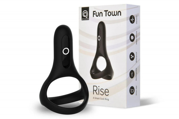 Ерекційне кільце Fun Town Rise Black, керування зі смартфона