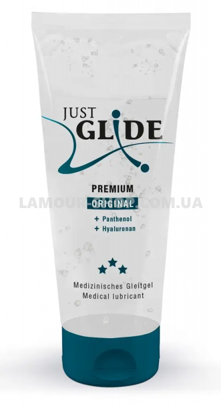 фото Веганський органічний гель-лубрикант - Just Glide Premium, 200 ml