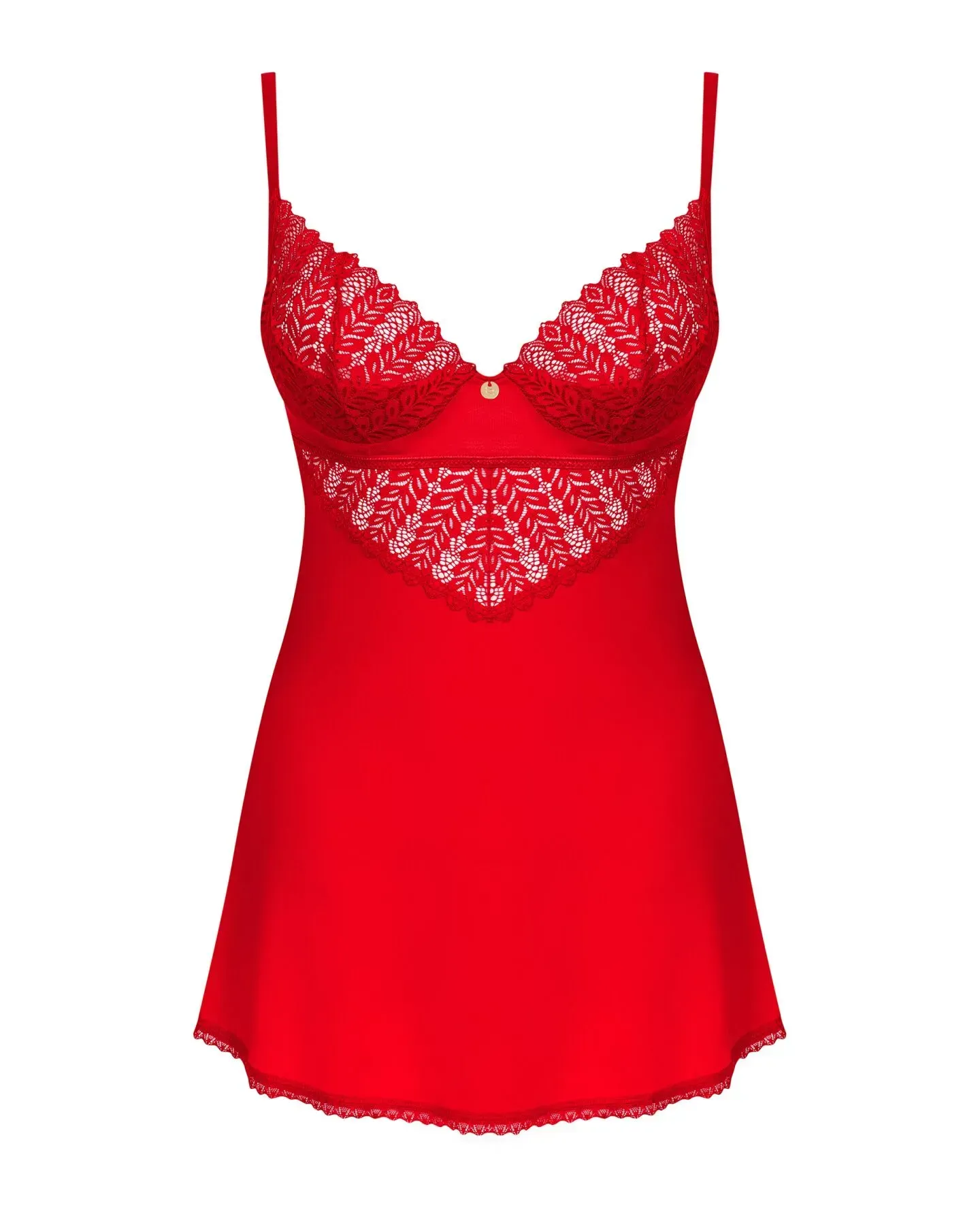 фото Пеньюар  Obsessive Ingridia chemise & thong XS/S, червоний, сорочка, стрінги