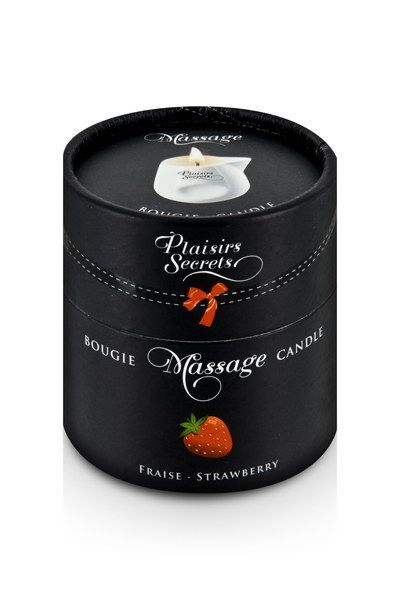 фото Масажна свічка Plaisirs Secrets Strawberry (80 мл) подарункова упаковка
