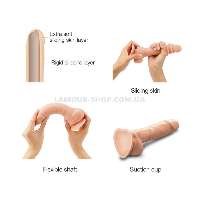 фото Реалістичний фалоімітатор Strap-On-Me Sliding Skin Realistic Dildo Vanille - M