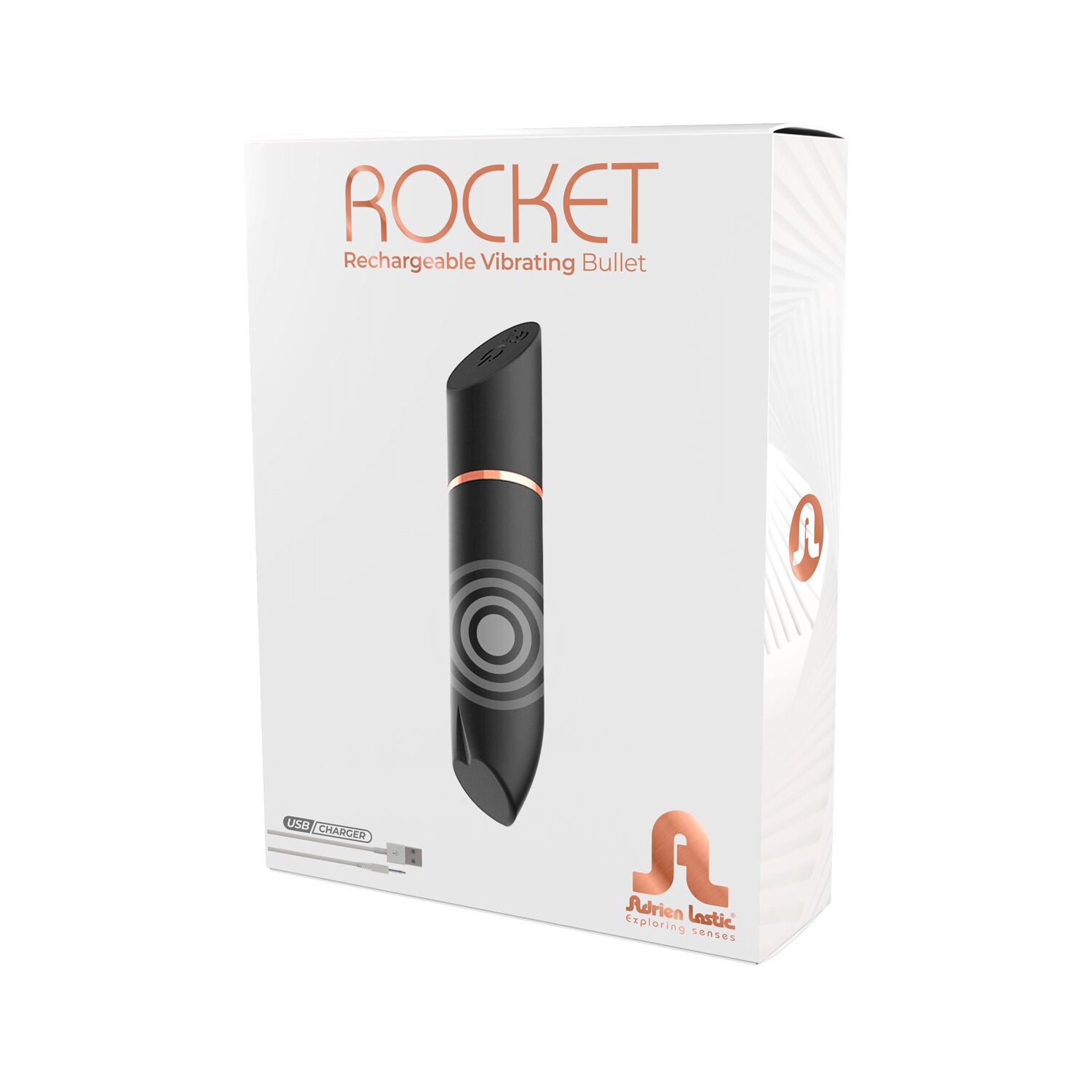 фото Віброкуля у вигляді помади Adrien Lastic Rocket Black