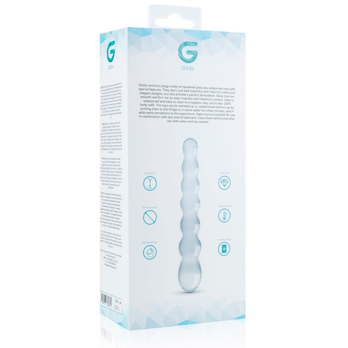 фото Скляний дилдо у вигляді намистин Gildo Glass Dildo No. 19