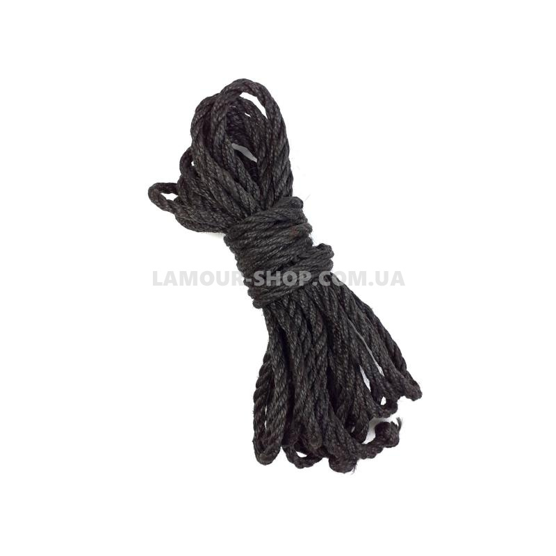 фото Джутовая веревка BDSM 8 метров, 6 мм, цвет черный