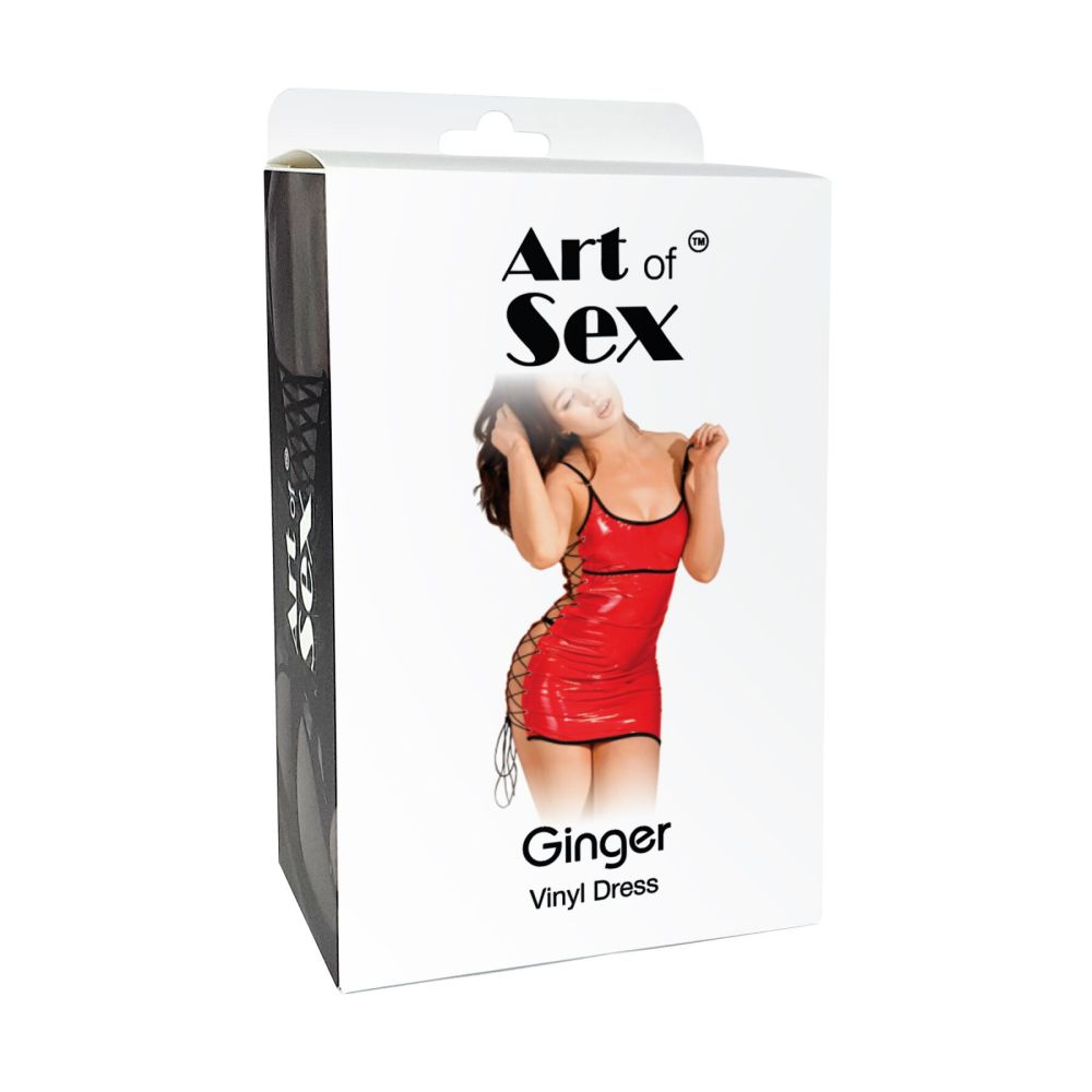 фото Сексуальна лакована сукня на шнурівці Art of Sex - Ginger чорна XS-M