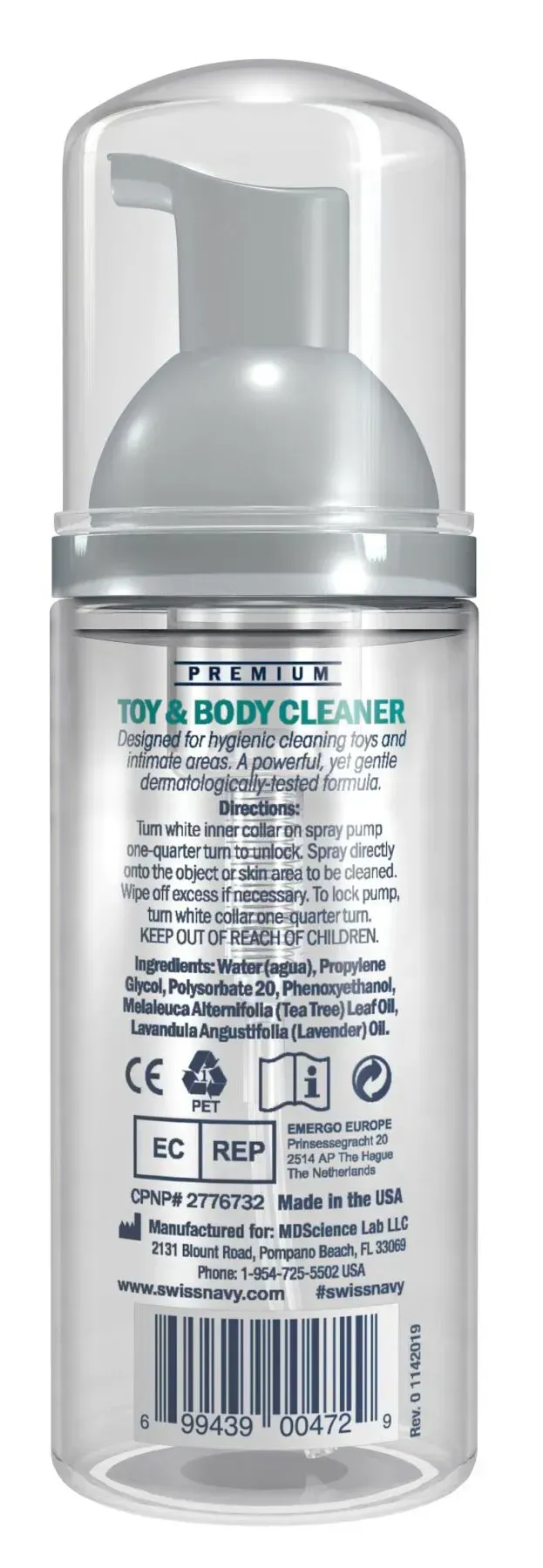 фото Пінка для чищення Swiss Navy Toy & Body Cleaner 47 мл (без плівки!)