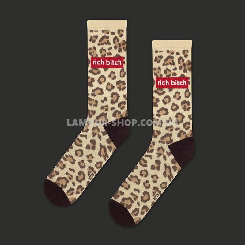 фото Шкарпетки Leopard Rich Bitch, розмір 35-39