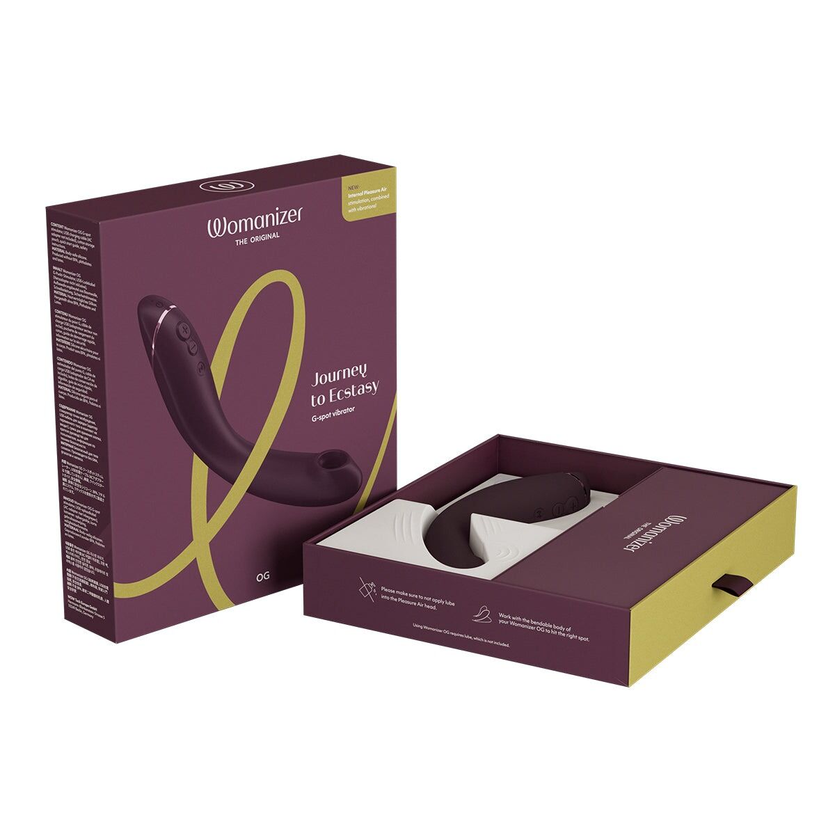 фото Вакуумний стимулятор для точки G та клітора з вібрацією Womanizer OG Aubergine