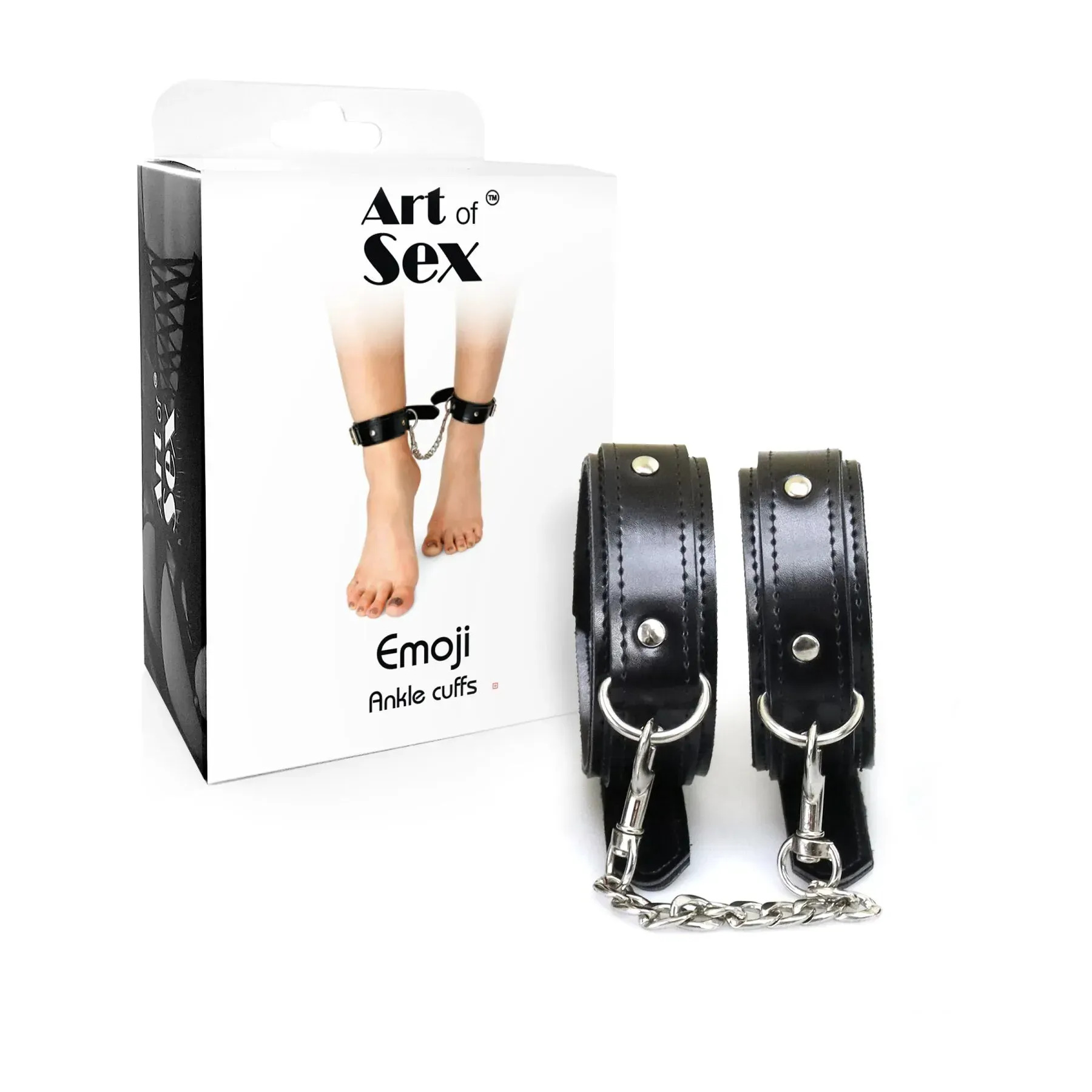 фото Поножі  з екошкіри Art of Sex - Legcuffs Emoji