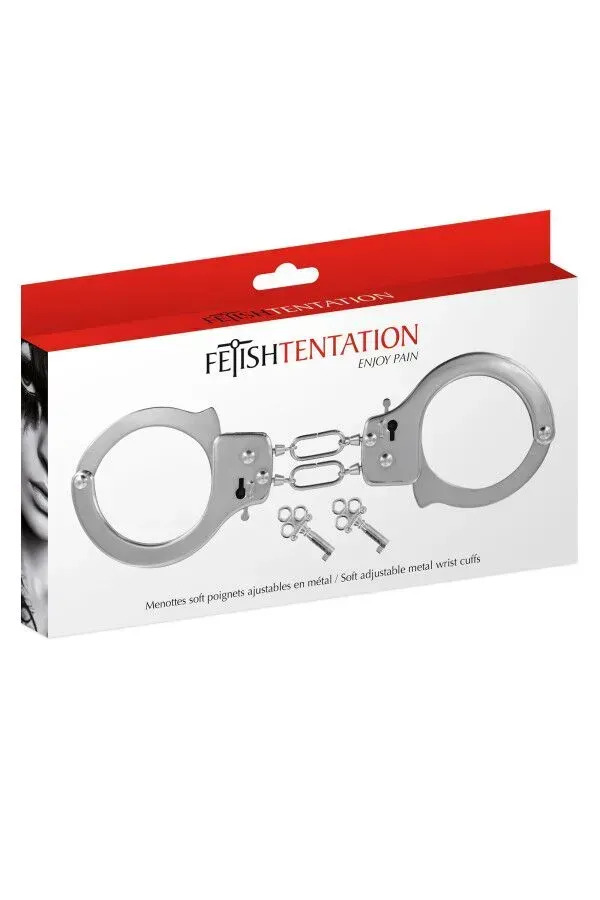 фото Металеві наручники  Fetish Tentation Soft adjustable metal wrist cuffs