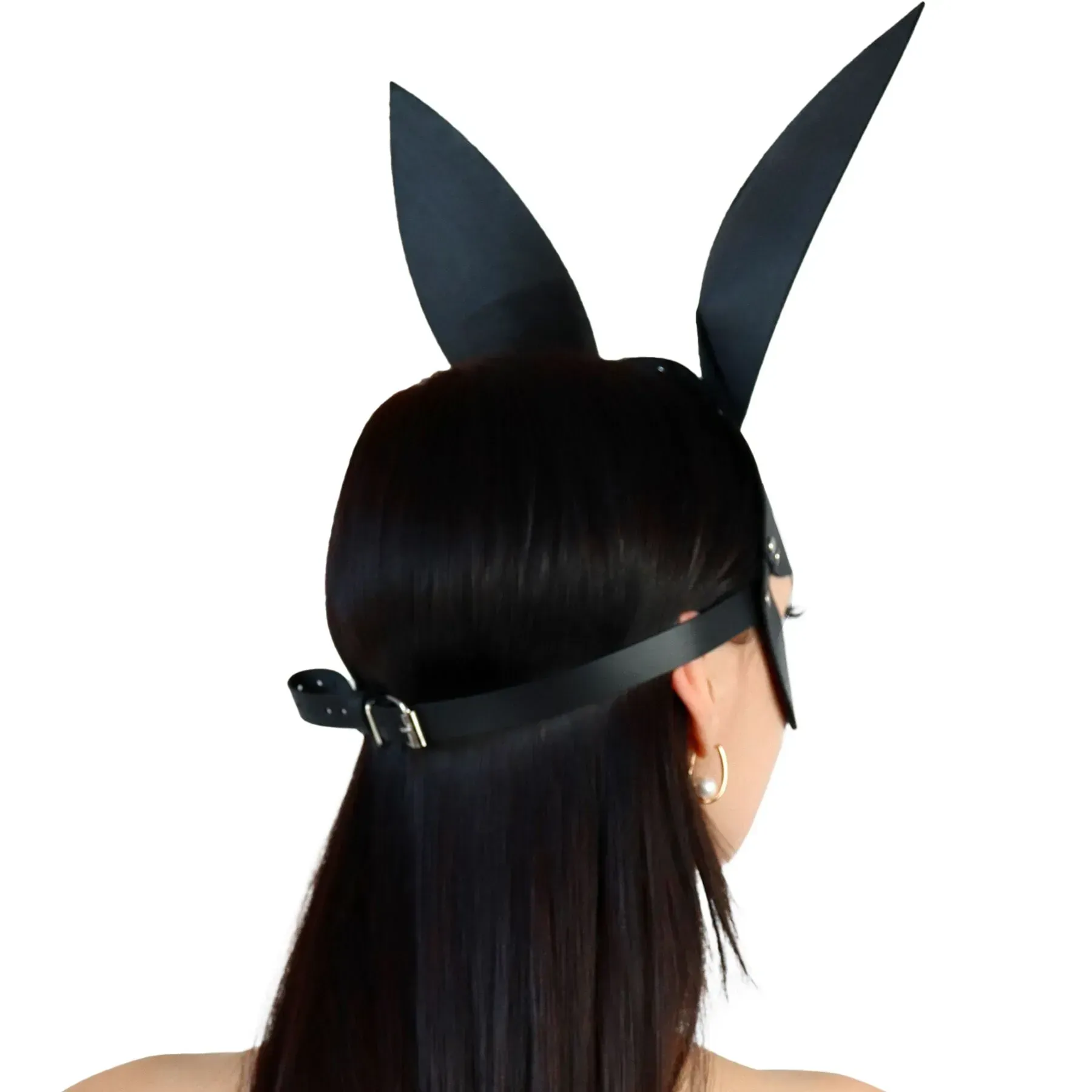 фото Шкіряна маска Зайчика Art of Sex - Bunny mask, колір Чорний