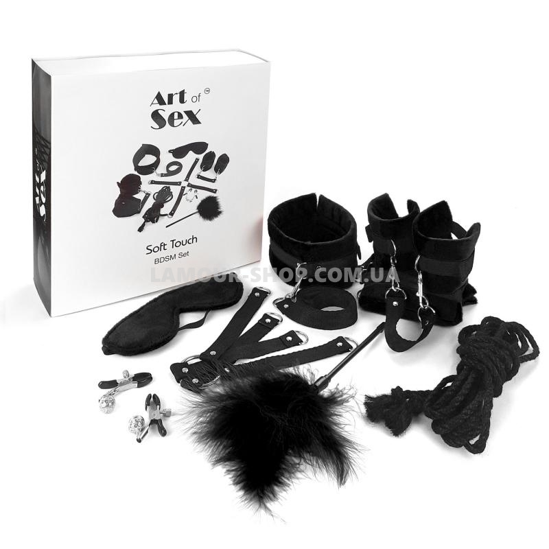 фото Набір БДСМ Art of Sex - Soft Touch BDSM Set, 9 предметів, Чорний