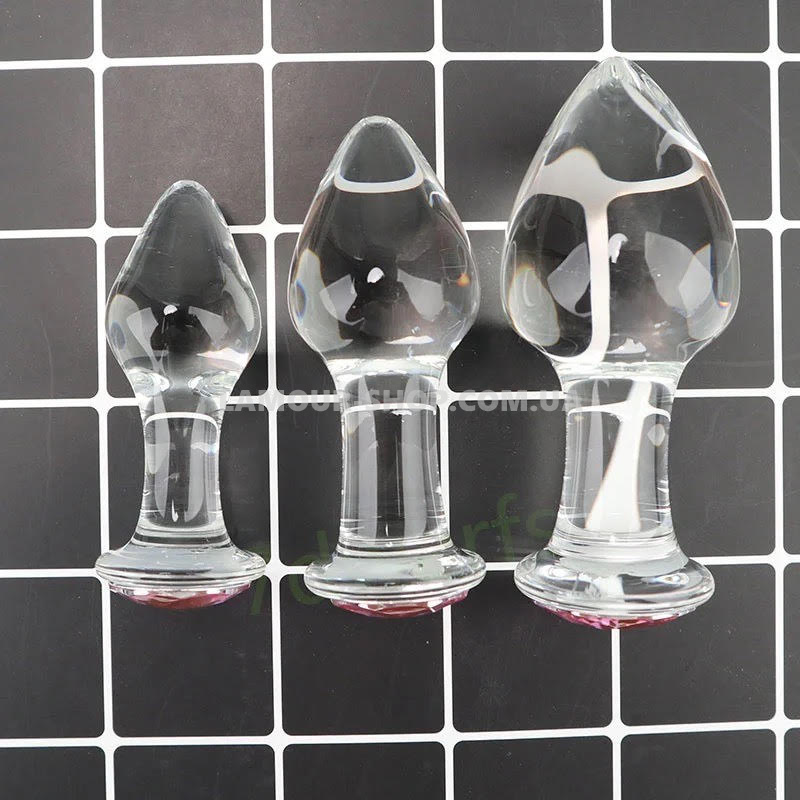 фото Анальна пробка зі скла, розмір S