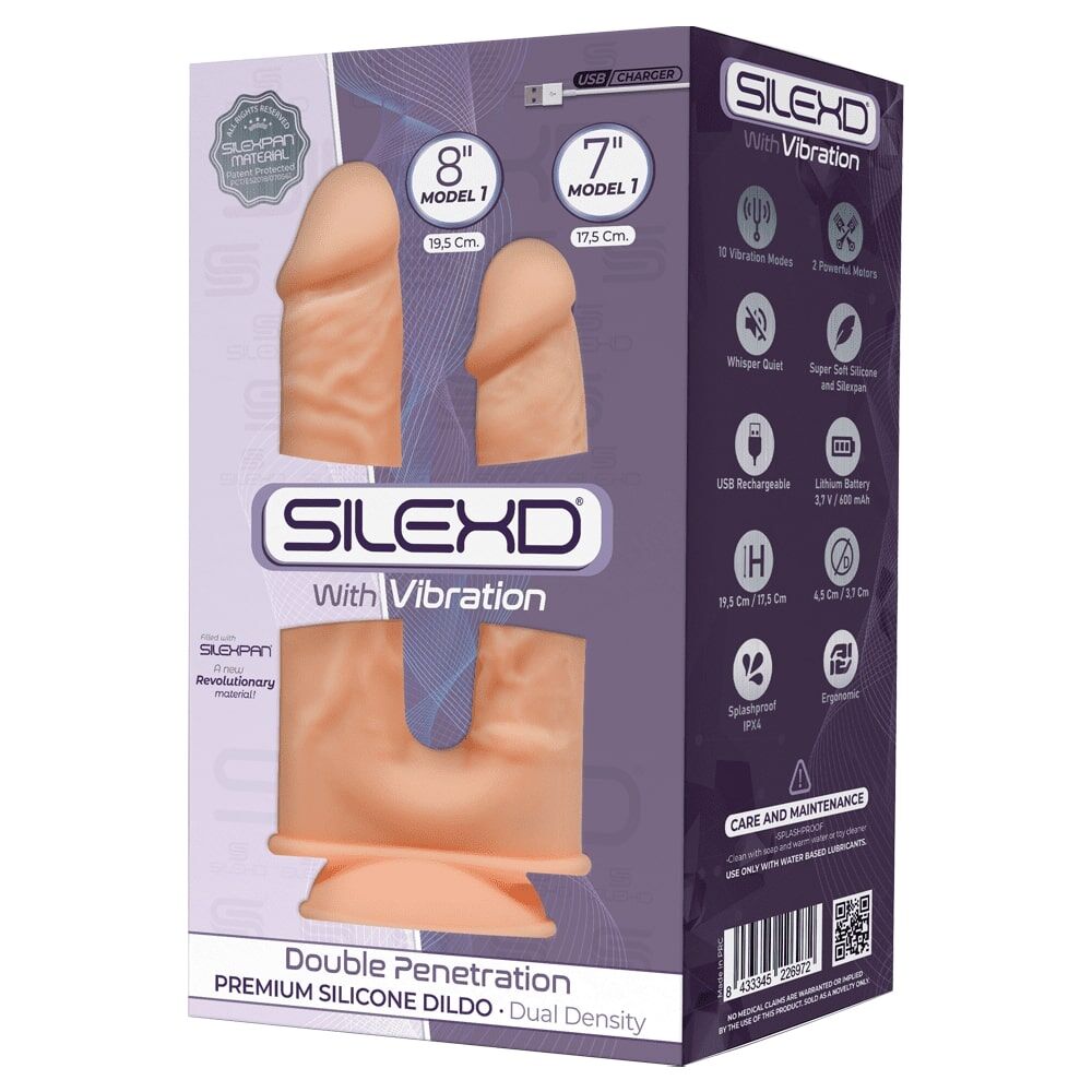 фото Фалоімітатор із вібрацією SilexD Double Gusto Flesh Motor (Model 1 size 8")