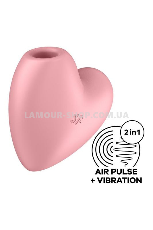 фото Вакуумний стимулятор-серце з вібрацією Satisfyer Cutie Heart Light Red