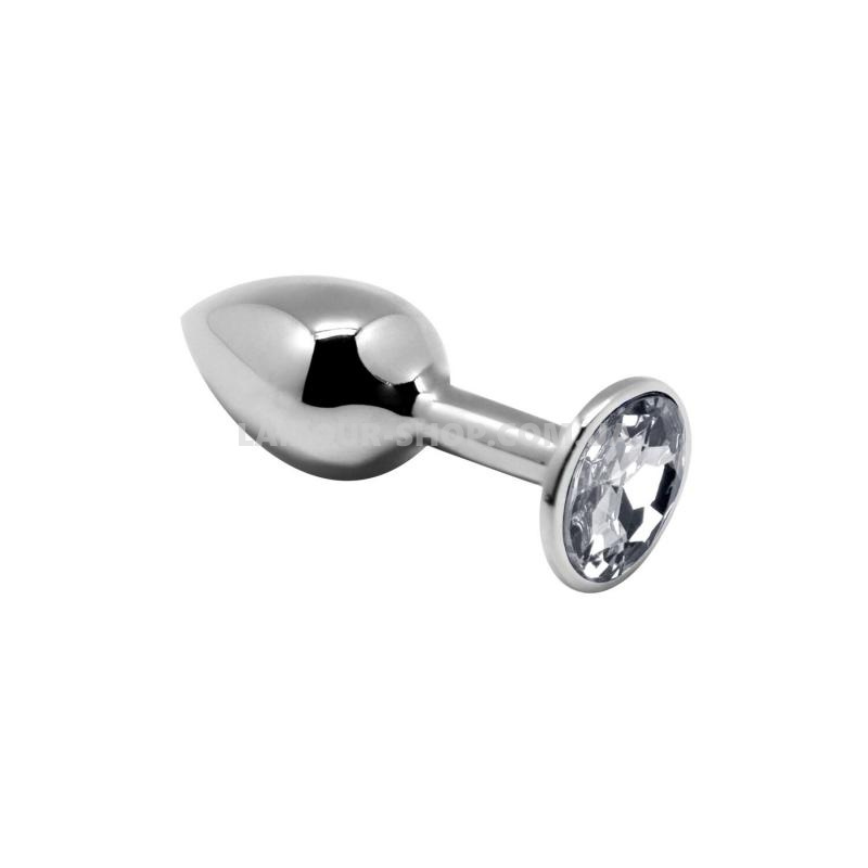 фото Анальна пробка із кристалом Alive Mini Metal Butt Plug White S