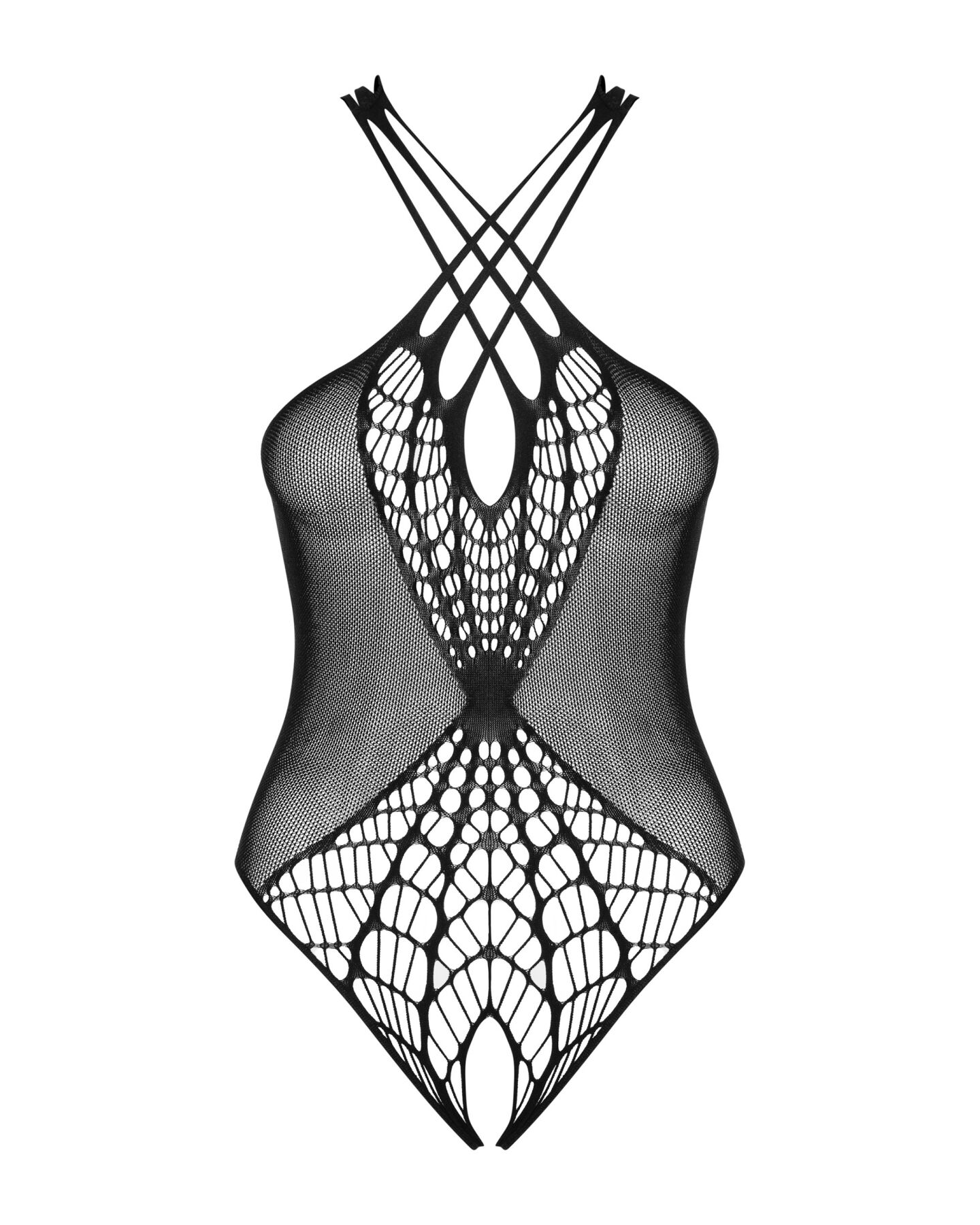 фото Бодістокінг з великою та дрібною сіткою Obsessive B118 teddy S/M/L, чорний