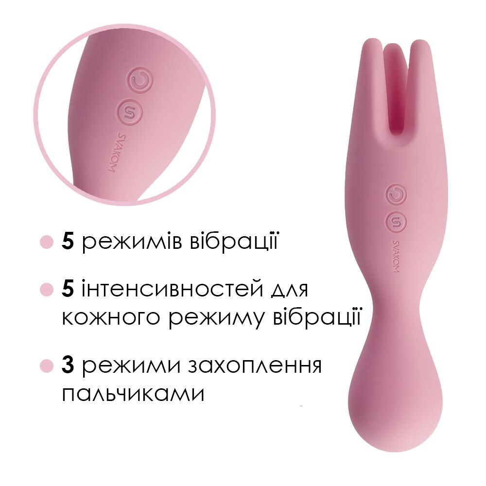 фото Двойной вибратор для чувствительных зон Svakom Nymph Pale Pink