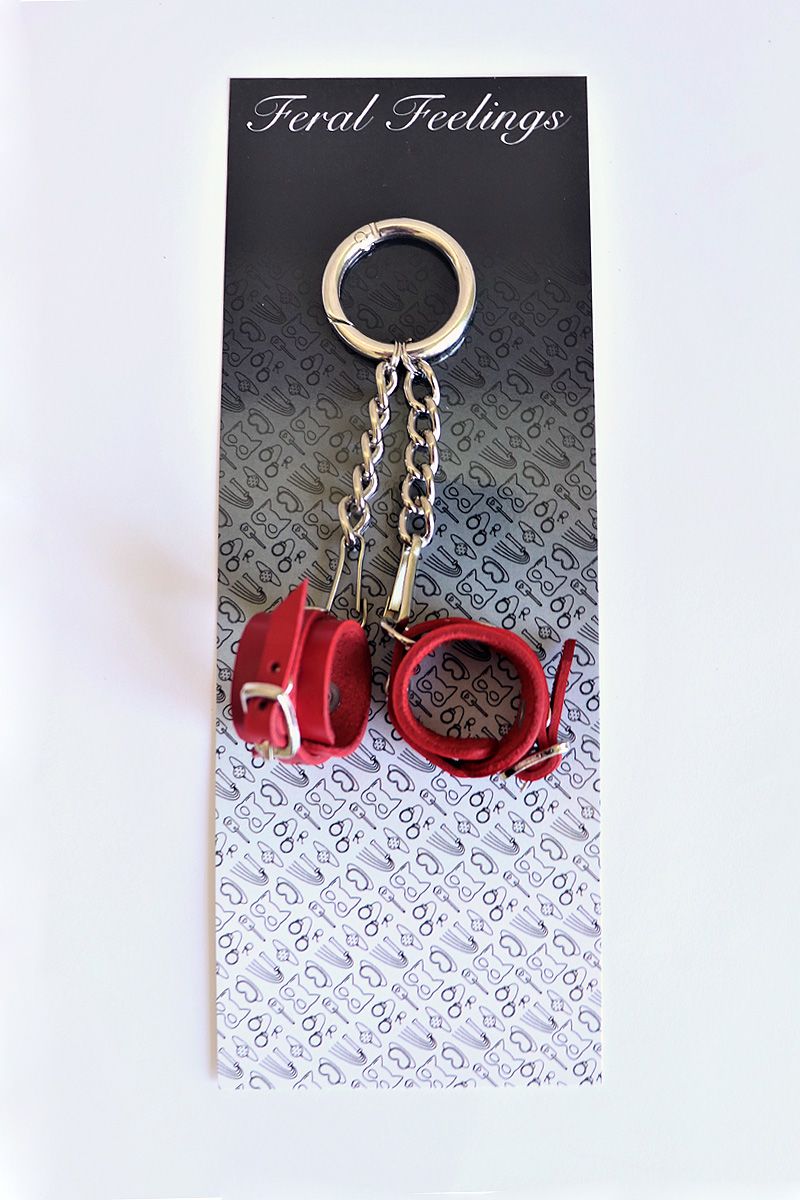 фото Брелок Наручники з пряжкою Червоний