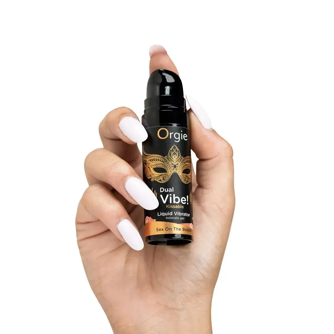 фото Рідкий вібратор Orgie Dual Vibe! Sex On The Beach Kissable 15 мл