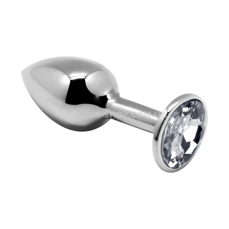 фото Анальна пробка з кристалом Alive Mini Metal Butt Plug White L