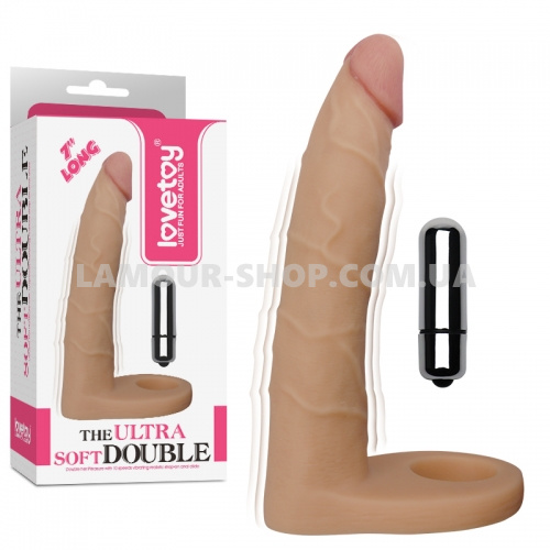 фото Фаллоимитатор The Ultra Soft Double Sleeve 6" Vibro Flesh