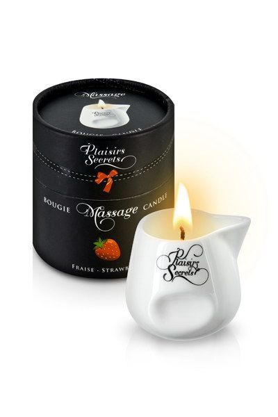 Масажна свічка Plaisirs Secrets Strawberry (80 мл) подарункова упаковка