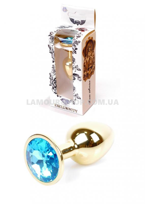 фото Анальная пробка Boss Series - Jewellery Gold PLUG Light Blue S