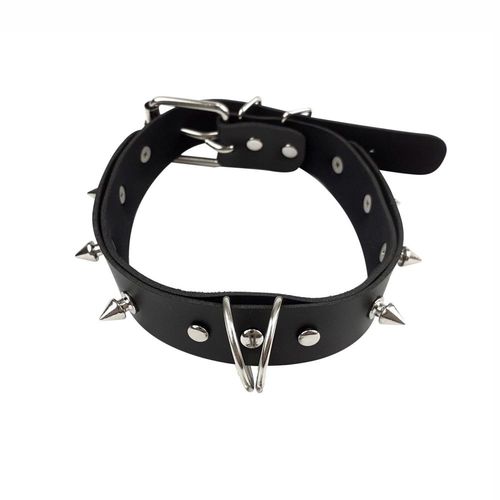фото Ошейник с шипами и поводком Art of Sex - Collar Spikes and Leash