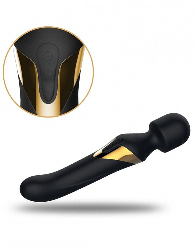 фото Вібромасажер 2в1 Dorcel Dual Orgasms Gold класичний масажер і вібратор з перлиннами