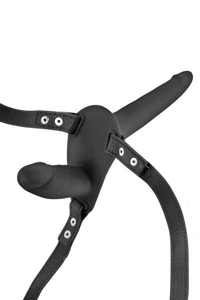 фото Подвійний страпон Fetish Tentation Strap-On with Double Dildo Black