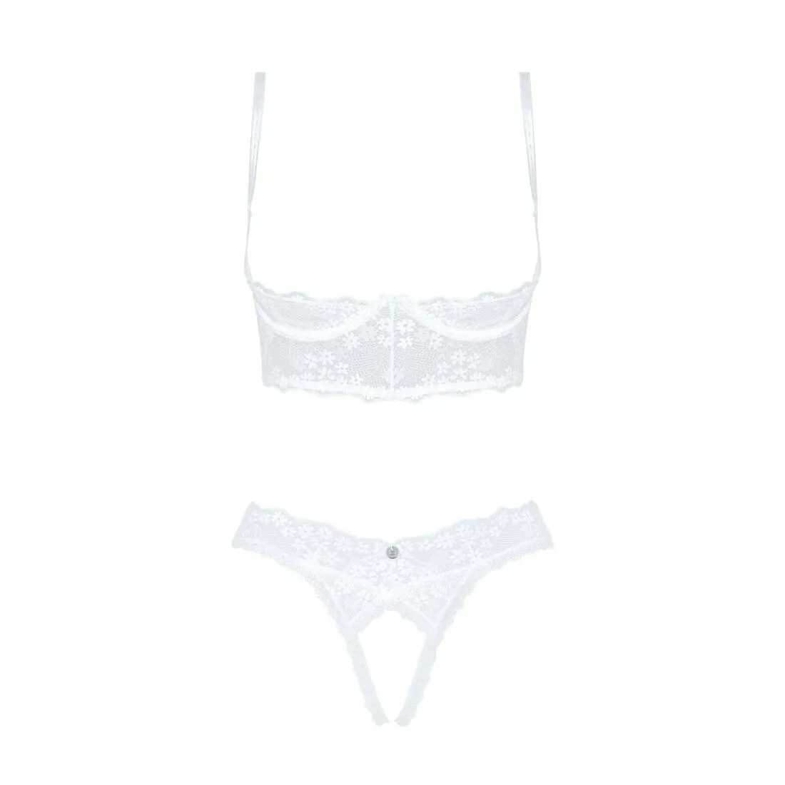 фото Комплект  Obsessive Heavenlly 2-pcs cupless set XS/S, відкриті груди, з дост