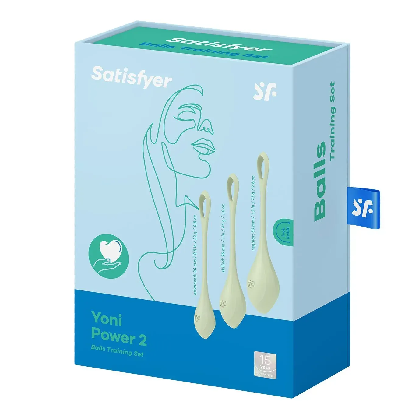 фото Набір йоні намистин Satisfyer Yoni Power 2 Light Green, диаметр 2-2,5-3см