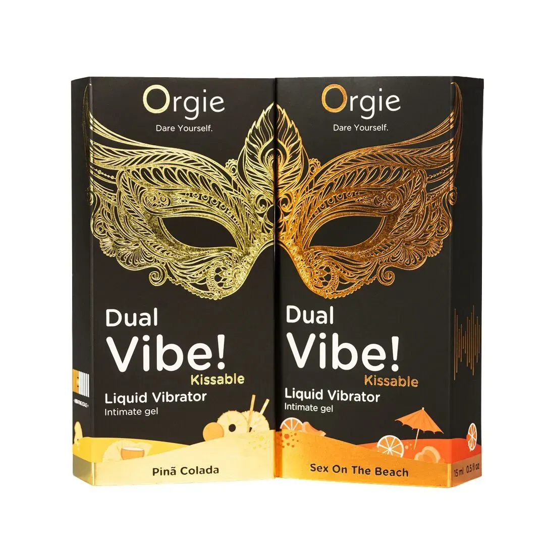 фото Рідкий вібратор Orgie Dual Vibe! Pina Colada Kissable  15 мл