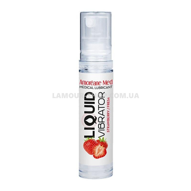 фото Лубрикант з ефектом вібрації Amoreane Med Liquid Vibrator Strawberry (10 мл)