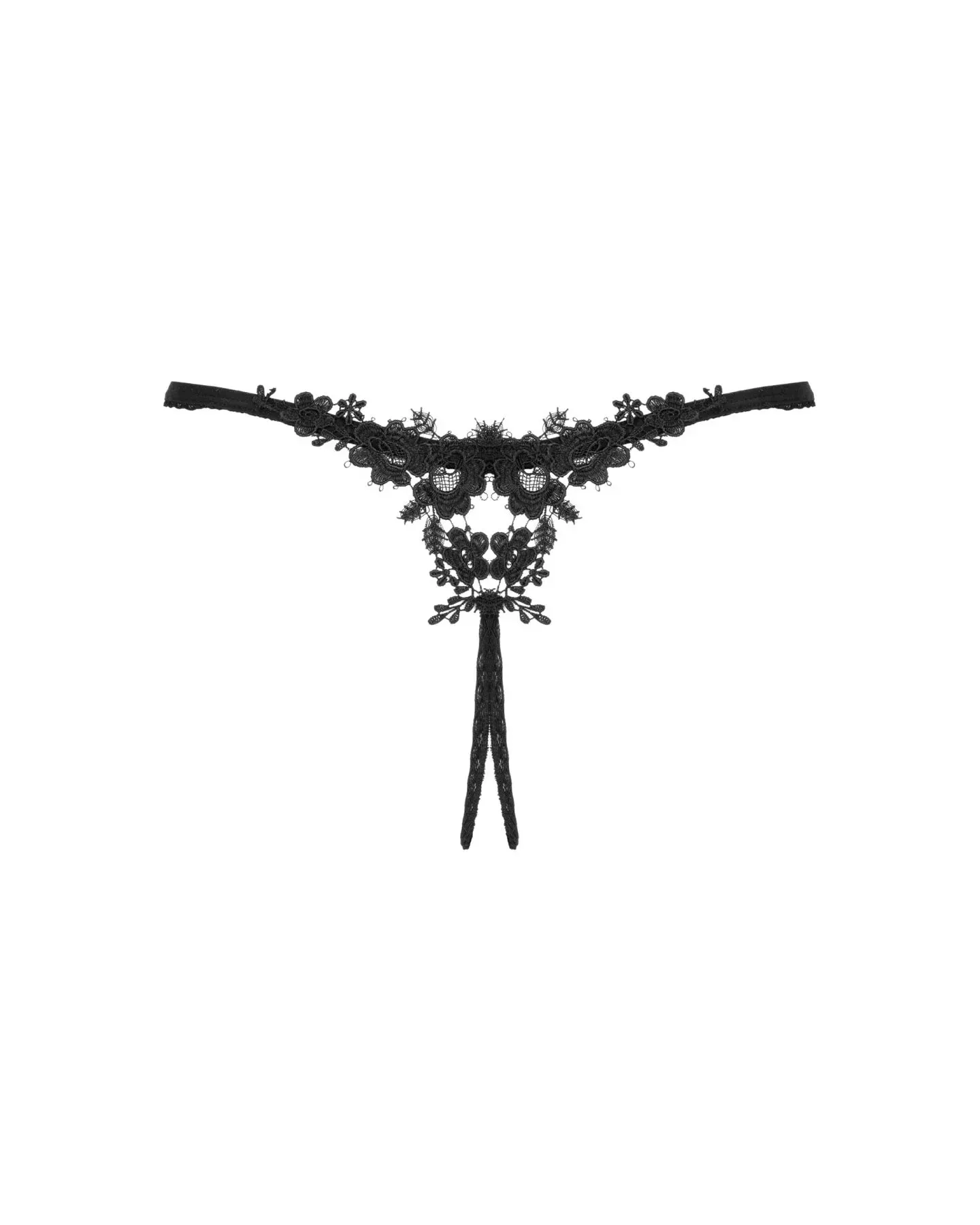 фото Стрінги з доступом Obsessive Celia Noir crotchless thong M/L