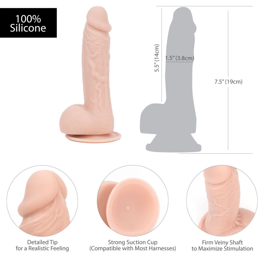 фото Фалоімітатор на присосці ADDICTION — Mark 7,5″ Dildo With Balls, Beige