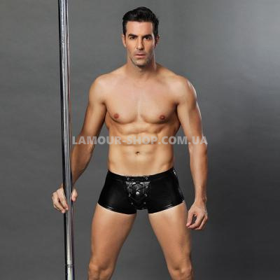 Еротичні чоловічі лакові труси зі шнурівкою S/M Еротичні чоловічі лакові труси зі шнурівкою S/M