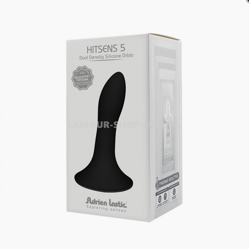 фото Фалоімітатор Adrien Lastic Hitsens 5 Black, для страпону, діаметр 2,4 см