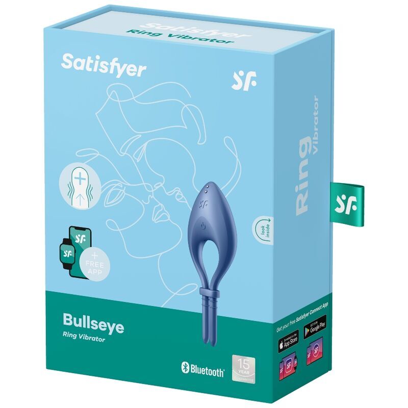 фото Эр смарт виброкольцо лассо с регулировкой размера Satisfyer Bullseye Blue