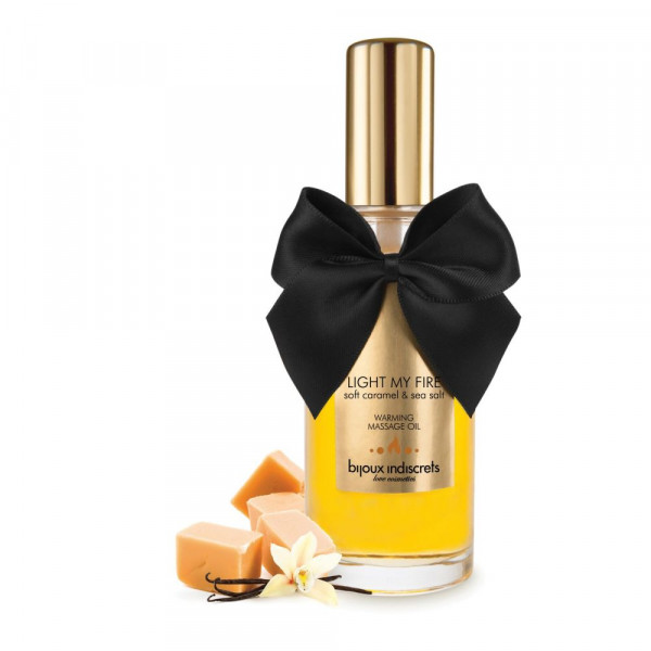 Розігріваюча олія Bijoux Indiscrets LIGHT MY FIRE - Caramel & Sea salt