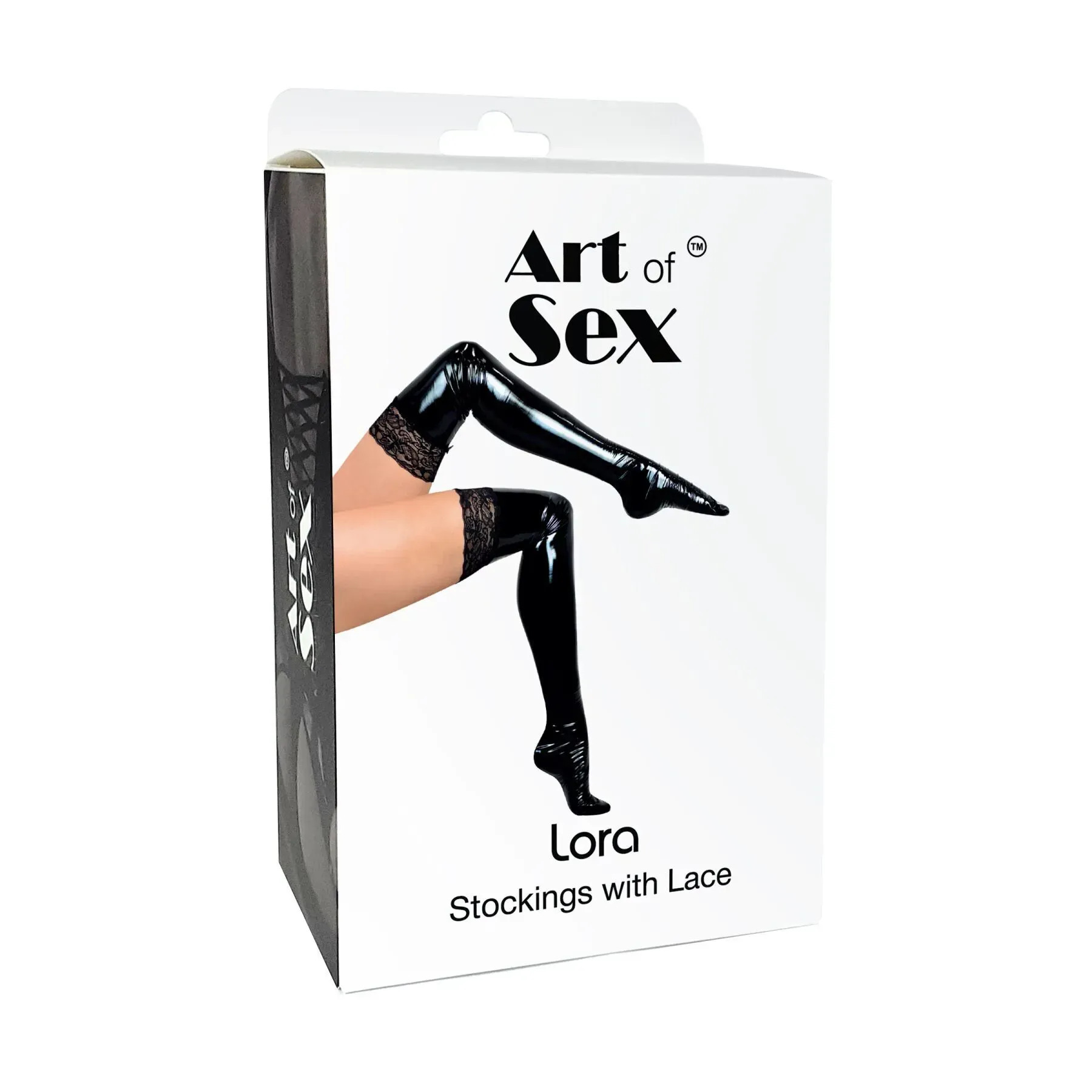 фото Панчохи Art of Sex - Lora з мереживом, розмір M, колір чорний