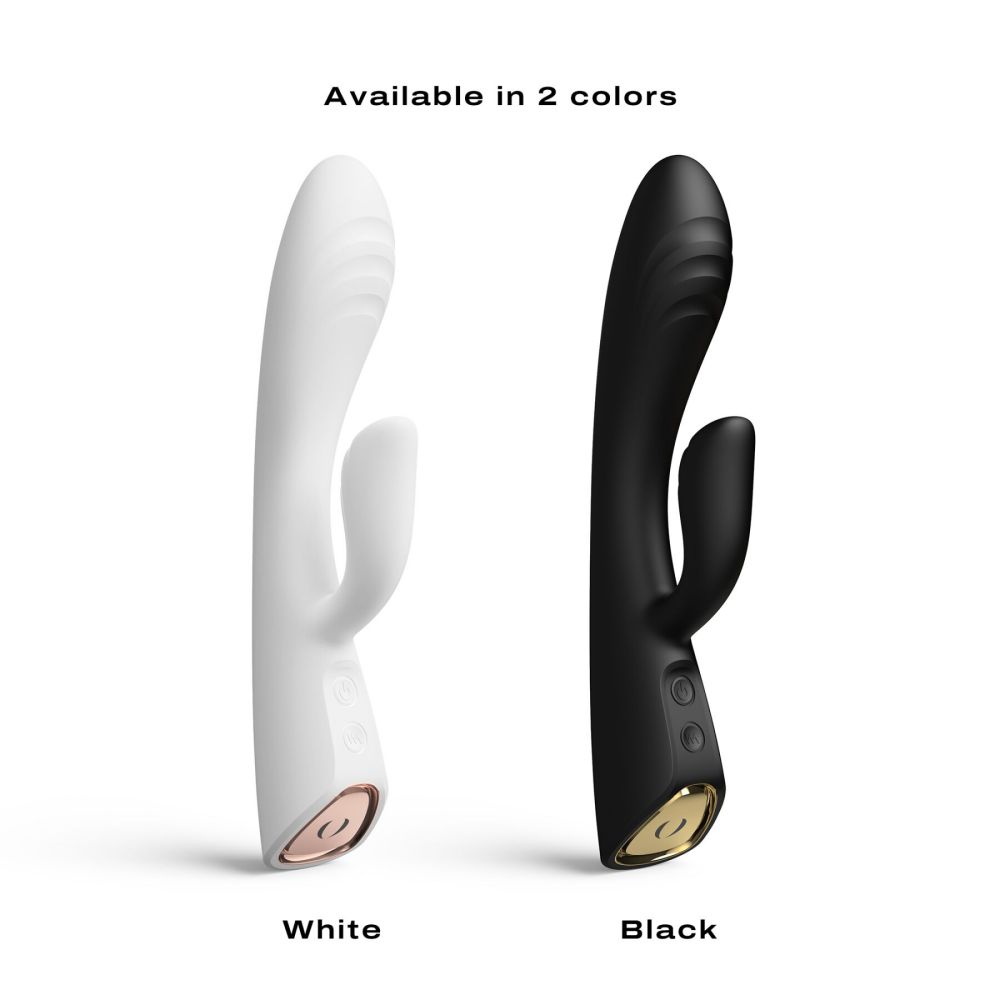 фото Вібратор-кролик з підігрівом Dorcel FLEXI RABBIT BLACK, гнучкий стовбур