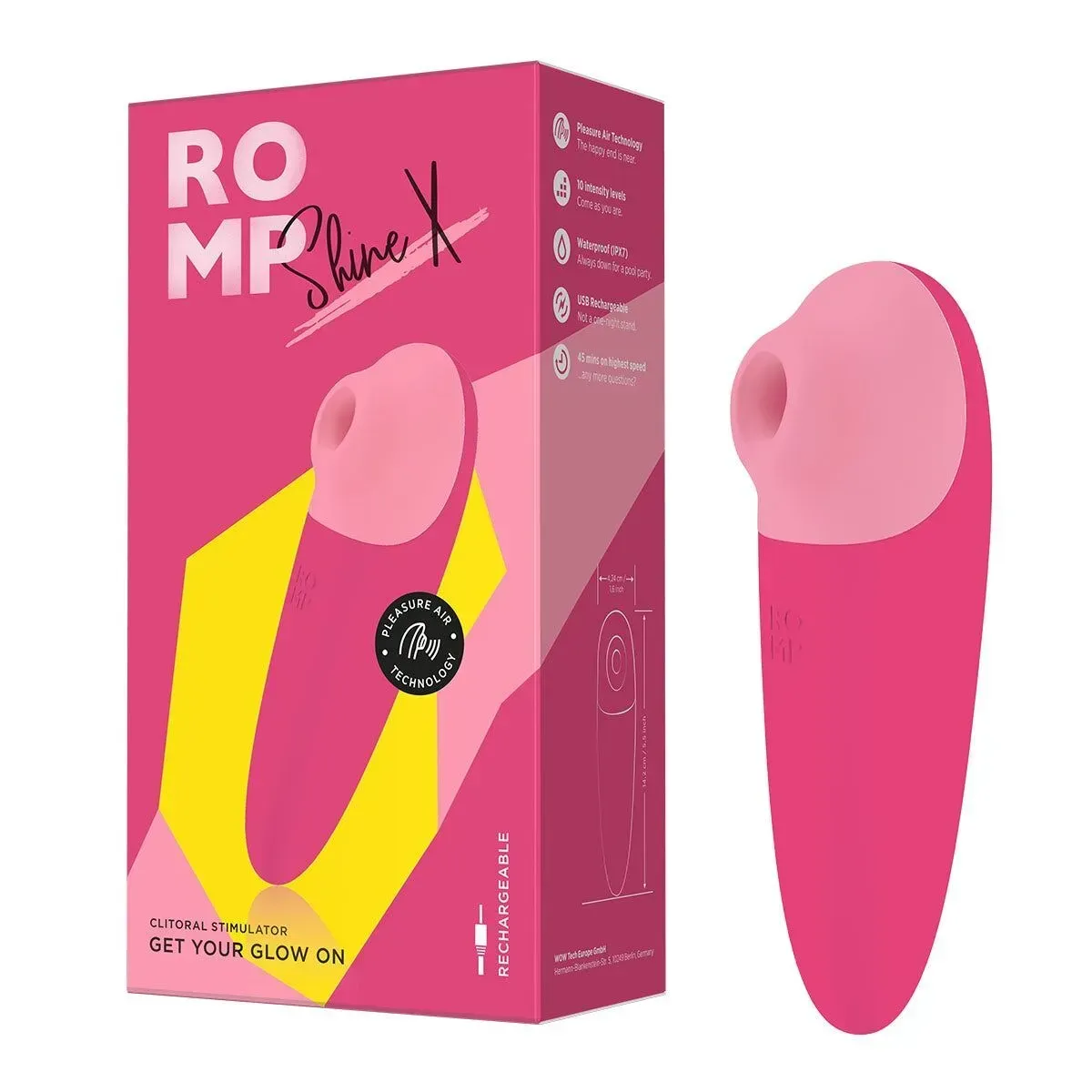 фото Вакуумний кліторальний стимулятор Romp Shine X, 10 рівнів інтенсивності