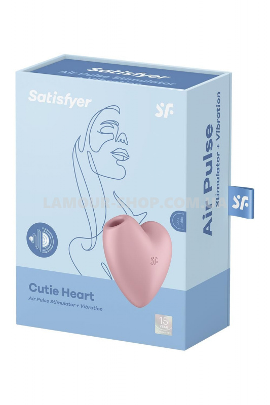 Satisfyer Вакуумний стимулятор-серце з вібрацією Satisfyer Cutie Heart Light Red фото фото Вакуумний стимулятор-серце з вібрацією Satisfyer Cutie Heart Light Red
