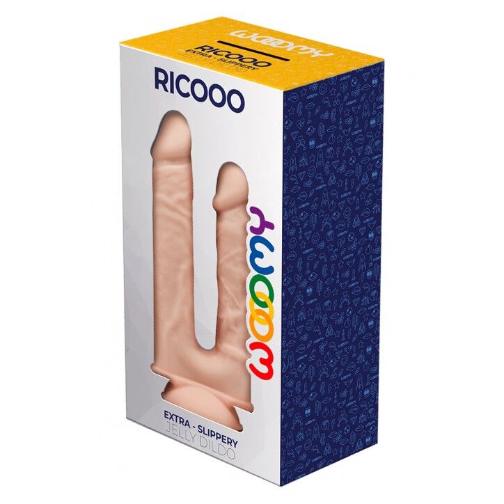 фото Фалоімітатор Wooomy Ricooo, з присоскою, розмір 19х4,3 см та 17х3,3 см