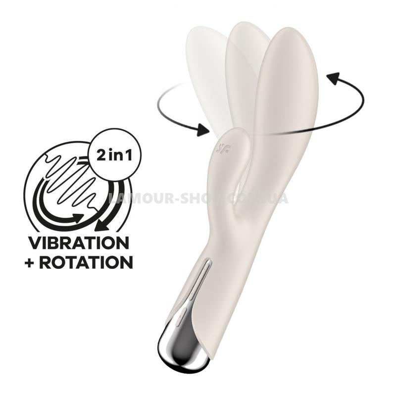 фото Вібратор-кролик з ротацією Satisfyer Spinning Rabbit 1 Beige, 3 мотори